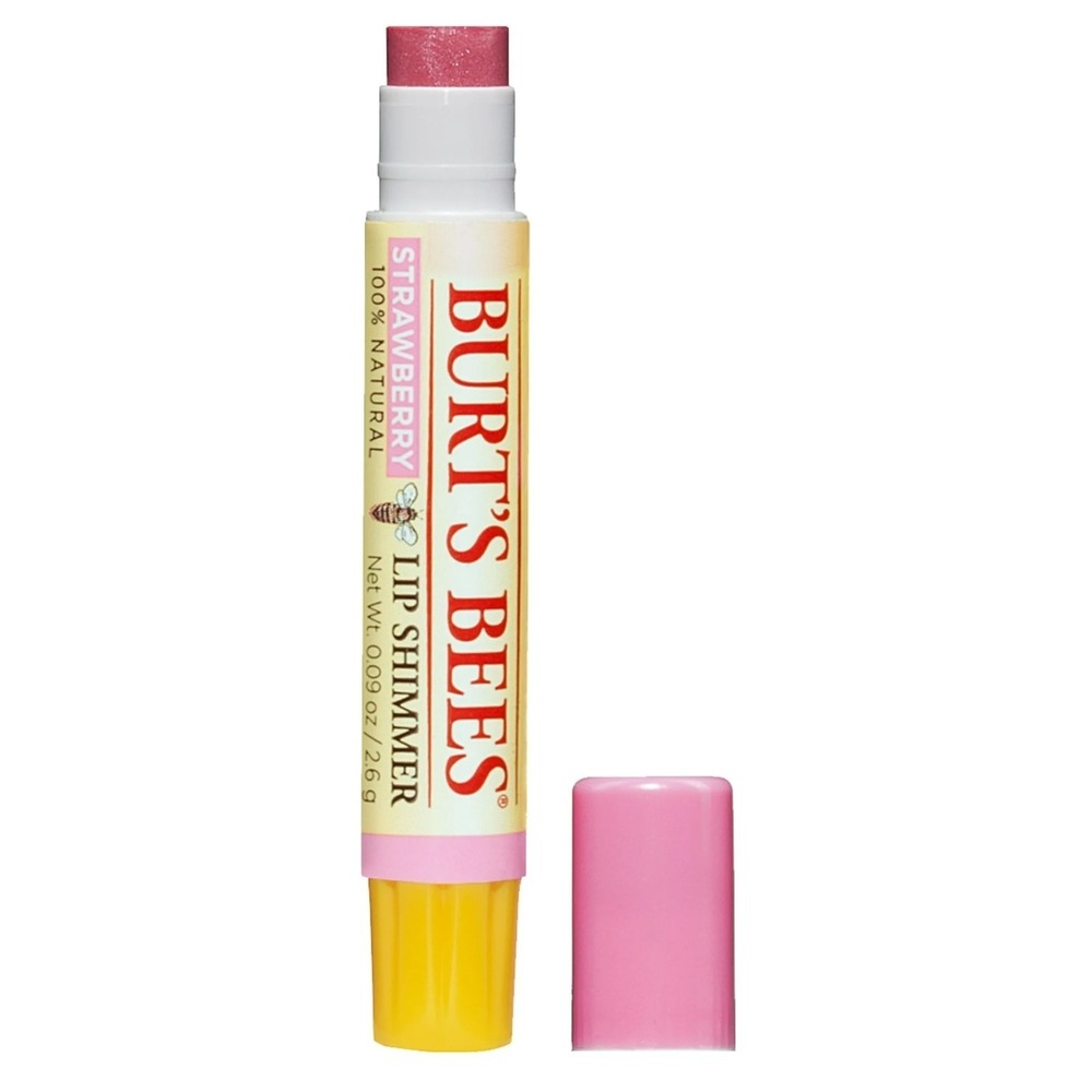 Burt's Bees 100% Natural Moisturizing Lip Shimmer Strawberry Lip Color NEW